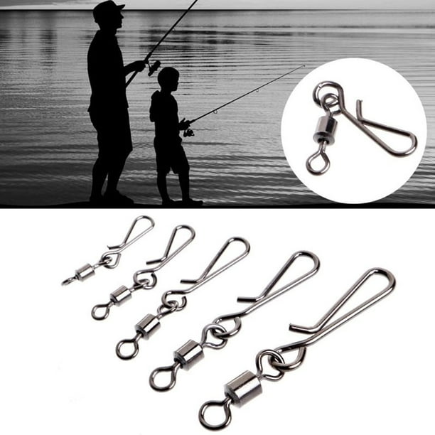 50Pcs Fishing Swivels Rolling Swivel Snap Hook Lure Tackle Connectors 10/8/6/4/2 50Pcs Fishing Swivels Rolling Swivel Snap Hook Lure Tackle Connectors 10/8/6/4/2
